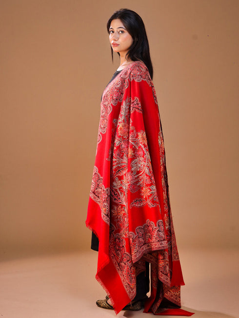 Women's Jamawar Aari Embroidery Wool Shawl